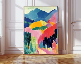 Stampa artistica di paesaggio colorata, stampa artistica di montagne, stampa artistica botanica, stampa artistica di fiori, stampa artistica di montagne, stampa di paesaggio, stampa boho