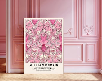 William Morris Kunstdruck, William Morris Pink, Morris Druck, Blumen Kunstdruck, Botanischer Druck, Wanddekoration, Wandkunst, Blumendruck,
