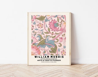 William Morris Art Print, William Morris Pink, Morris Print, Flower Art Print, Botanical Print, Wall Decor, Wall Art, Flower Print,