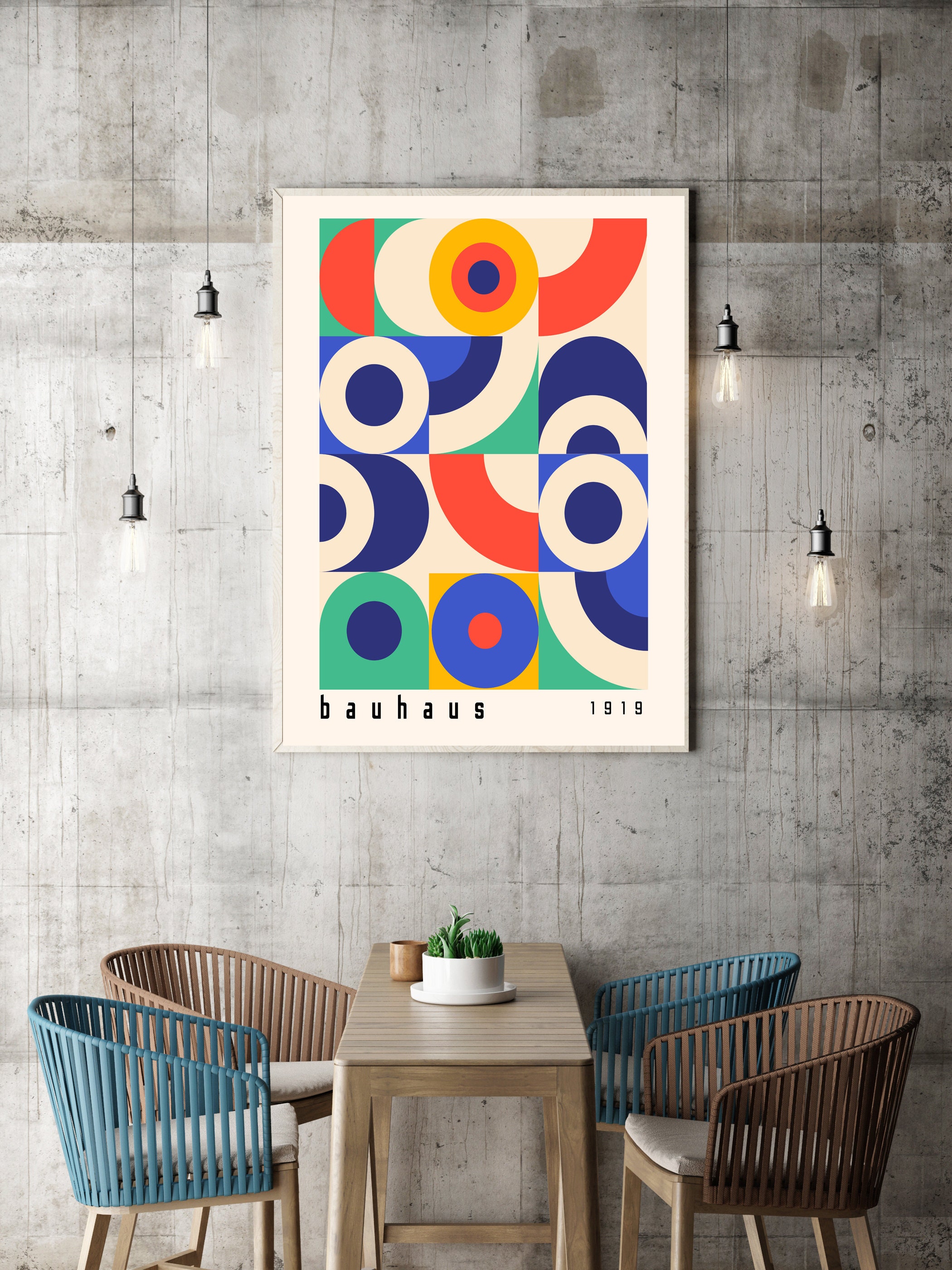 Bauhaus Art Print, Bauhaus Poster, Bauhaus Print Colourful Boho Wall ...