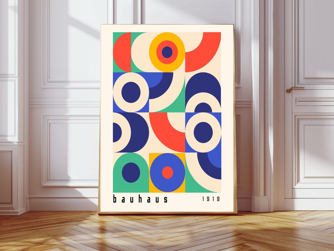 Bauhaus Art Print, Bauhaus Poster, Bauhaus Print Colourful Boho Wall ...