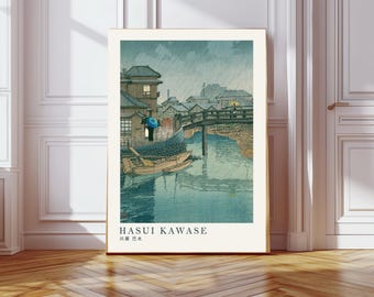 Japanese Art Print, Hasui Kawase Poster, Japandi Poster, Hasui Kawase Exhibition Poster, Ukiyoe print, Woodblock Print,  Hasui Kawase art