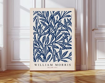 William Morris Art Print, William Morris Blue Flowers, Morris Print, Flower Art Print, Botanical Print, Wall Decor, Wall Art, Flower Print,