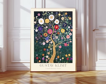 Gustav Klimt Print, Gustav Klimt Tree Garden Poster, Klimt Flowers, Floral Wall Decor, Gift Idea, Wall Art Print, Gustav Klimt Wall Decor