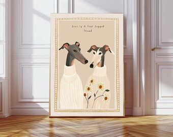 Love Is A Four-Legged Friend Dog Wall Art Print, Fun Dog Wall Art, Funny Art, Cute Poster, Home Decor, Minimalist Decor, Trendy, Animal Art
