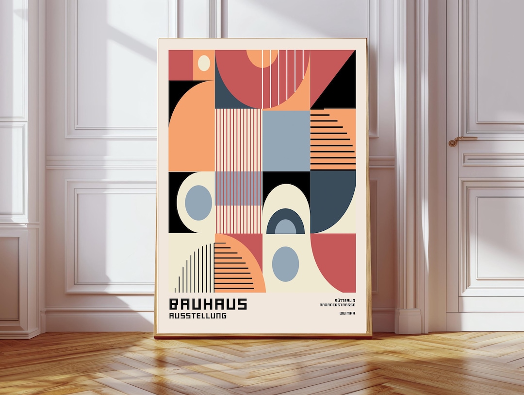 Bauhaus Art Print, Bauhaus Poster, Bauhaus Print Colourful Boho Wall ...