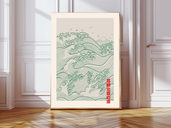 Japanese Art Print, Waves Art Print, Flower Poster, Waves Print, Wall Decor, Wall Art, Sea Art Print, Matisse Art Print, Japanese art