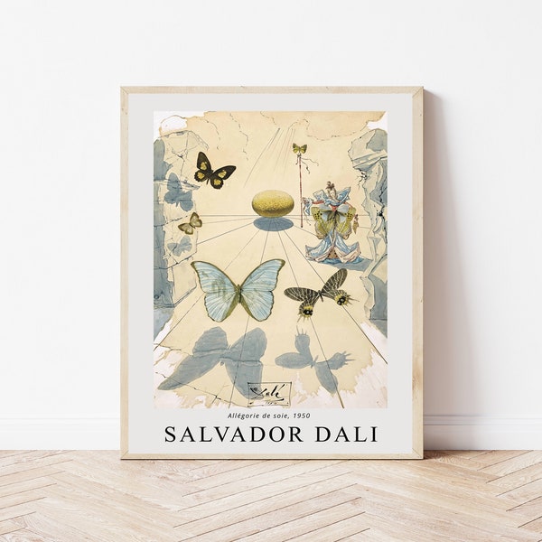 Salvador Dali Butterfly Art Print, Salvador Poster, Dali Art Print, Wall Decor, Wall Art,Butterfly Print,  Botanical Art, Woman Butterfly