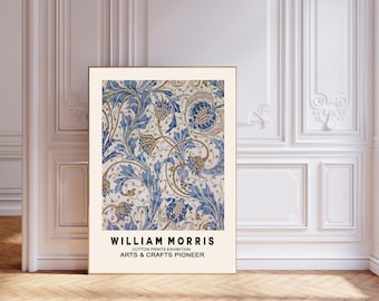 William Morris Art Print, William Morris Blue Flowers, Morris Print, Flower Art Print, Botanical Print, Wall Decor, Wall Art, Flower Print,