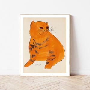 Andy Warhol Cat Art Print, Warhol Cat Poster, Warhol Cat Print, Wall Decor, Wall Art, Warhol Art, Andy Warhol Ginger Cat Print, Cat Print