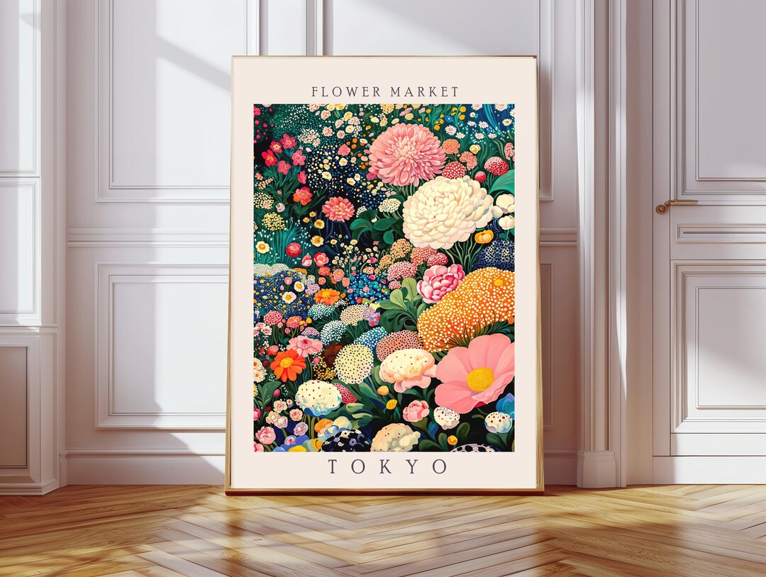 Botanical Flower Market Art Print, Flower Market, Floral Print, Wall ...
