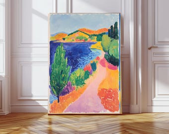 Stampa artistica di paesaggio lacustre, stampa artistica di montagne, stampa artistica botanica, stampa artistica di fiori, stampa artistica di montagne, stampa di paesaggio, stampa di colline,