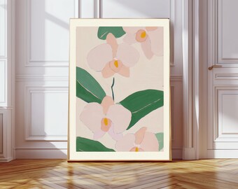 Botanical Flower Market Art Print, Flower Market, Floral Print, Wall Decor, Wall Art, Flower Art Print,Pink Art Print, Floral Wall Art