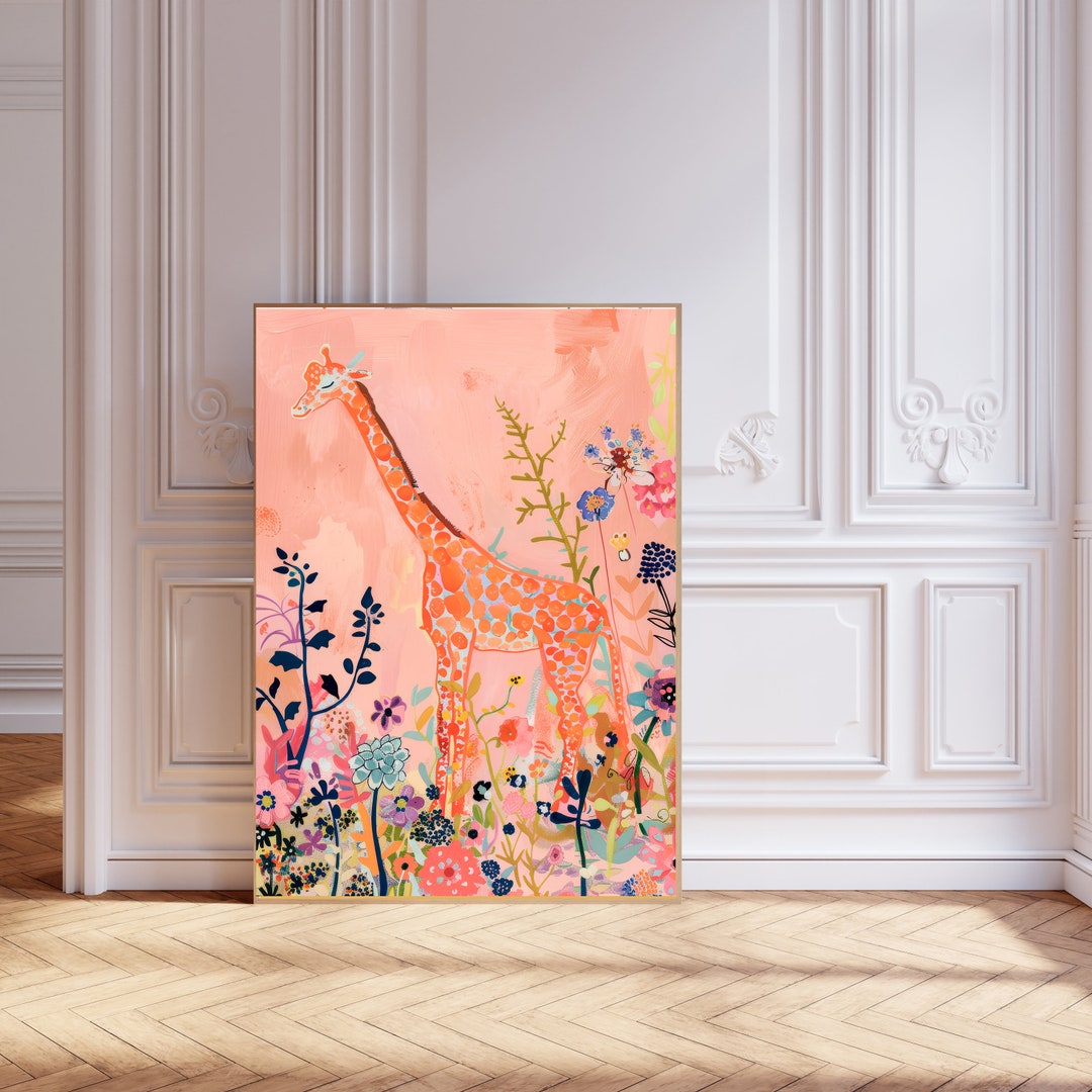 Giraffe Art Print, Giraffe Wall Art, Kids Print Poster, Nursery Print