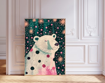Bear Art Print, Funny Bear Art Print, Kids Print Poster, Nursery Print, Wall Decor, Nursery Art, Animal Art Print, Bear Art Poster,