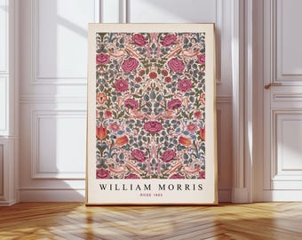 William Morris Kunstdruck, William Morris Rose Druck, Morris Druck, Blumen Kunstdruck, Botanischer Druck, Wanddekoration, Wandkunst