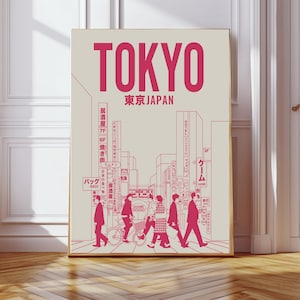 Japanischer Kunstdruck, Tokyo Kunstdruck, Tokyo Poster, Tokyo Print, Kunstdrucke, Wandkunst, Stadt Kunstdruck, Japan Kunstdruck, japanische Kunst, Tokyo Bild 1