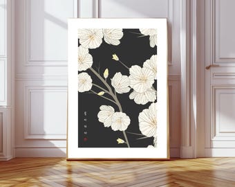 Láminas de arte japonés, pósteres florales, impresiones artísticas, arte mural, láminas florales abstractas: arte botánico japonés