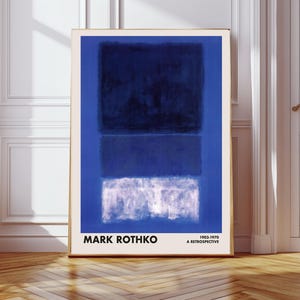 Mark Rothko Blau Kunstdruck, Rothko Poster, Abstrakter Druck, Wanddekoration, Wandkunst, Rothko Kunst, Mark Rothko Blau Kunstdruck, Blaues Rothko.