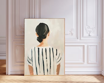 Abstract People Art | Mid Century Art, Modern Abstract Art, Abstract Wall Art, Minimalist Print, Living Room Art, Female Figure Wall Art