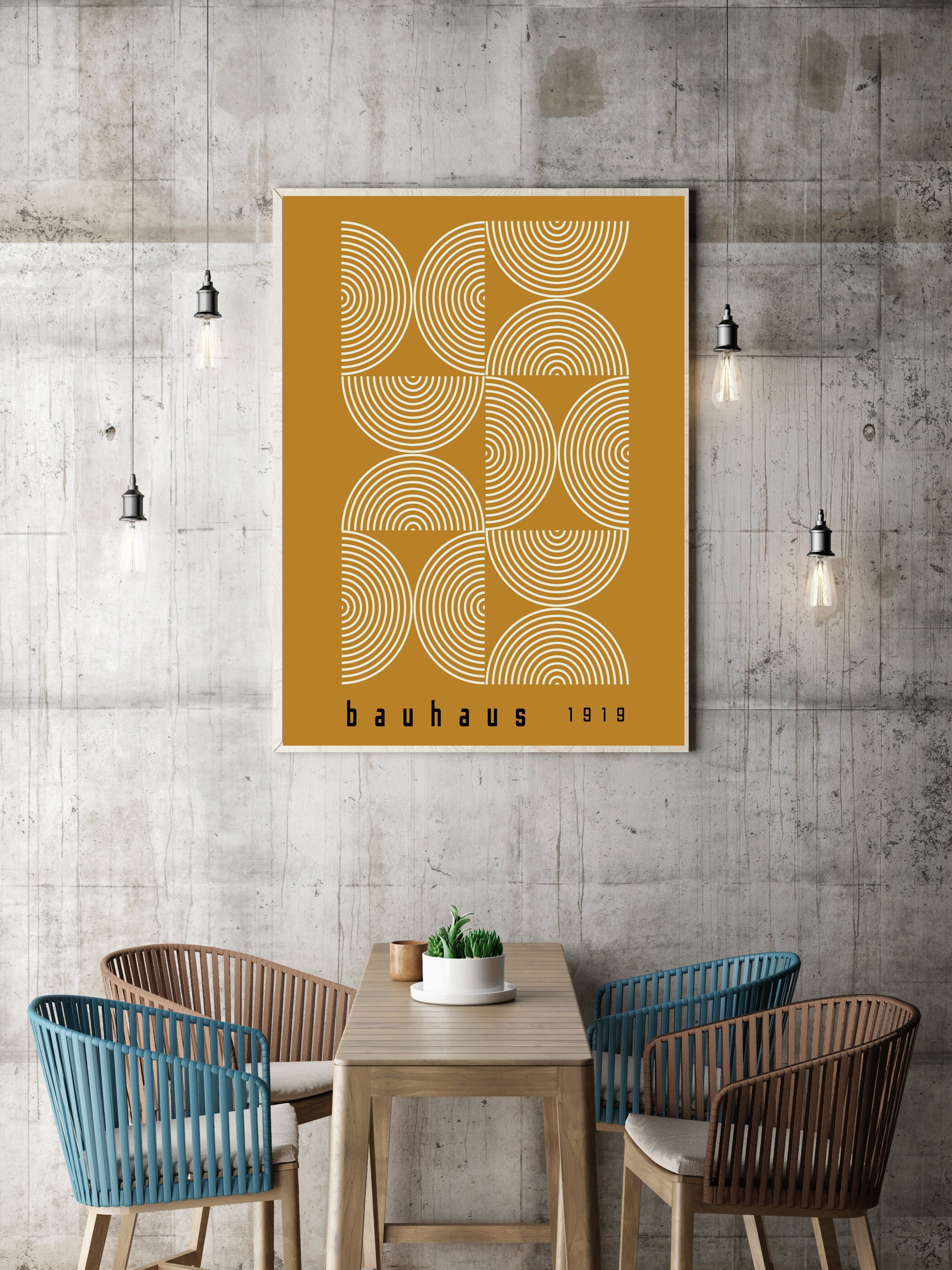 Bauhaus Mustard Art Print Bauhaus Print Wall Decor Wall - Etsy