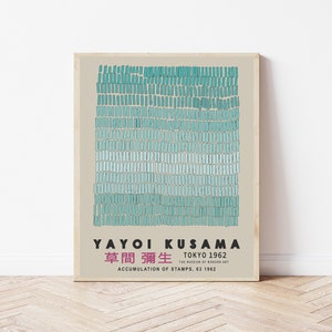 Yayoi Kusama Art Print, Kusama Blue Art Print, Turquoise Art Print, Yayoi Print, Yayoi Stamps Art Print, Turquoise Print, Wall Decor.