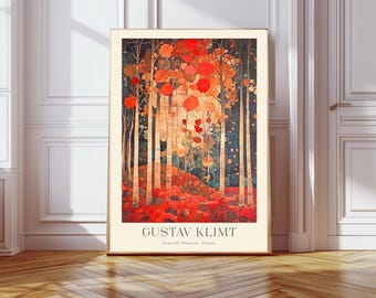 Gustav Klimt Print, Gustav Klimt Farm Garden Poster, Klimt Trees, Floral Wall Decor, Gift Idea, Wall Art Print, Gustav Klimt Wall Decor