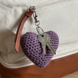 3.5&quot; Crochet Plush Heart Keychain / Bag Charm, Handmade Gift