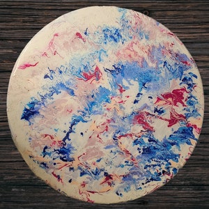 Colorful Wooden Lazy Susan Turntable Hand Painted Rotating Tray Centerpiece Decorative Wood Art for Dining Table Kitchen Decor
