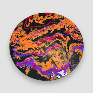 Multicolored Lazy Susan, Wooden Turntable Centerpiece, Colorful Rotating Serving Tray, Modern Kitchen Decor, Unique Housewarming Gift