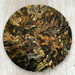 Epoxy Resin Lazy Susan Wood Turntable Tray Handmade Rotating Tray for Kitchen Dining Table Rustic Centerpiece Home Decor Organizer
