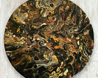 Epoxy Resin Lazy Susan Wood Turntable Tray Handmade Rotating Tray for Kitchen Dining Table Rustic Centerpiece Home Decor Organizer