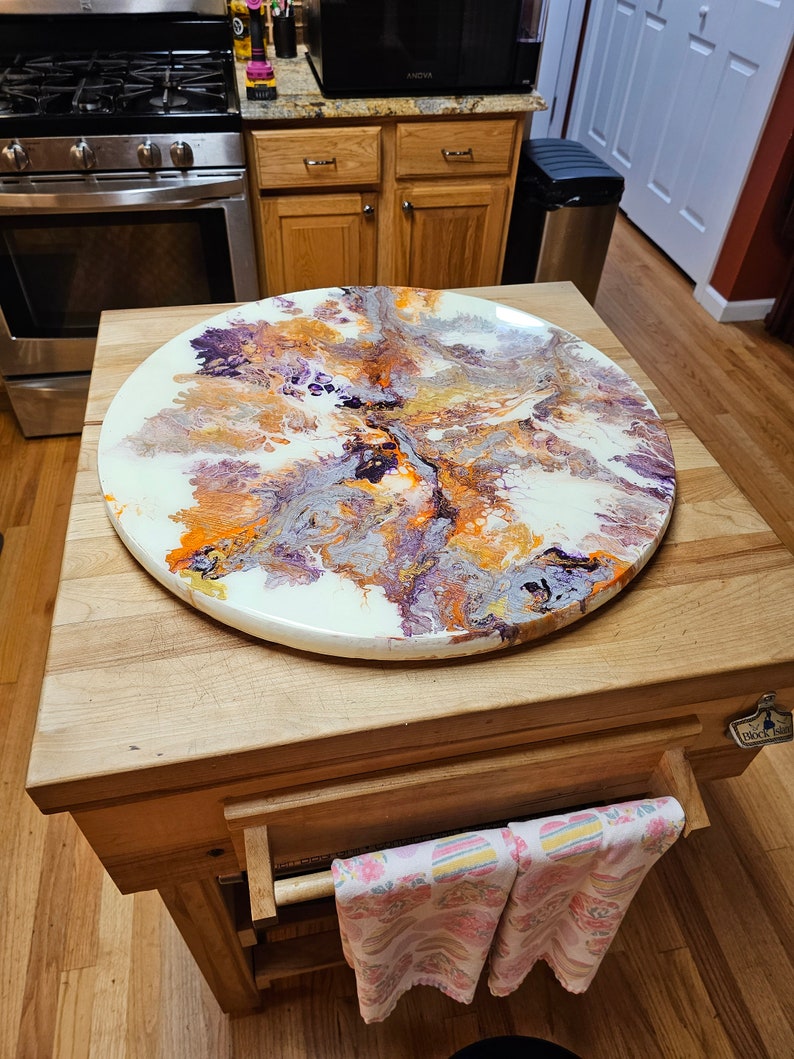 Turntable Lazy Susan Epoxy Resin Wedding Gift Unique Gifts for Him