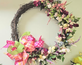 spring wreaths wedding gift unique gifts for her handmade gift for mom mothers day gift wreath housewarming gift home decor wall art decor