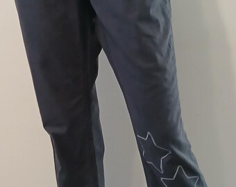 Dark Blue Jeans with white outlined stars