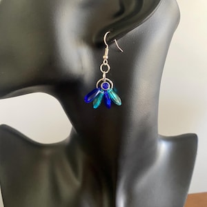 Blue Teardrop Dangle Earrings