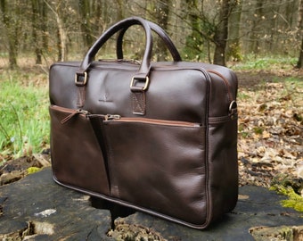 Handmade Genuine Leather Briefcase, Messenger bag, Laptop bag, shoulder bag