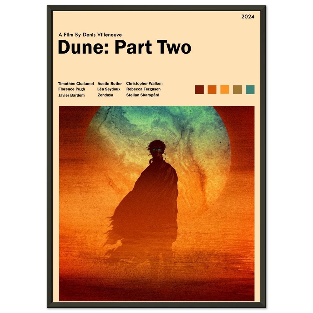 Discover Dune Movie Poster 2024, Minimalist Poster, Dune Poster, Dune Movie Print, Timothe Chalamet, Zendaya, Florance Pugh, Jason Momoa