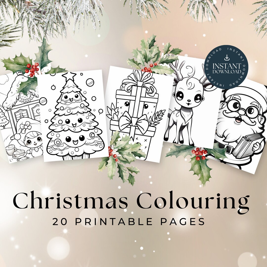 Christmas Coloring Pages | PDF - Etsy