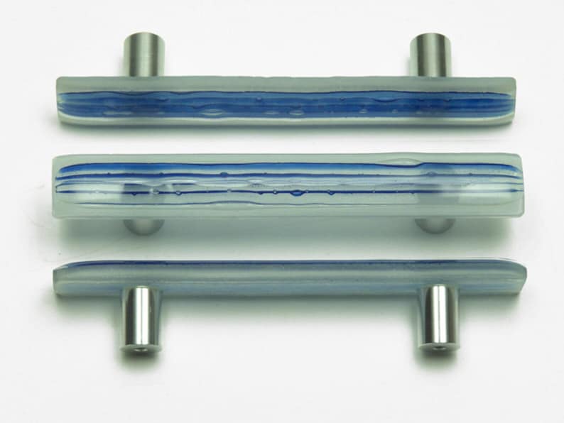 Blue Glass Door Handle, Kitchen Cabinet Handles, Cupboard Pulls, Cabinet Handle, Knobs for Dresser, Dresser Handles, Cabinet Hardware image 5