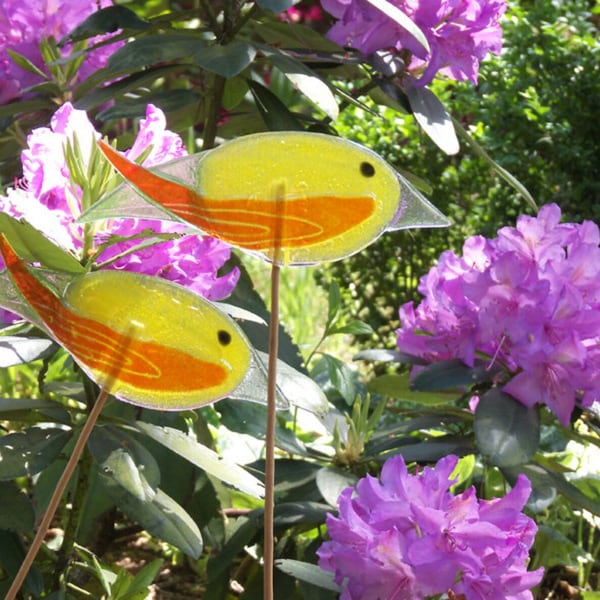 Oiseau en verre, BIRDY, décoration de jardin, décoration de jardin en verre, balcon, jardin, décoration de vase, décoration de pot, /2 pcs.