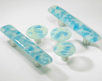 Blue Glass Door Handle, Kitchen Cabinet Handles, Cupboard Pulls, Cabinet Handle, Knobs for Dresser, Dresser Handles, Cabinet Hardware