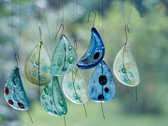 Glas Tropfen, Fensterdekorationen, hängend, Gartendekorationen, Kunstglas, hängende Inneneinrichtung, hängende Dekorationen - 3 Stück