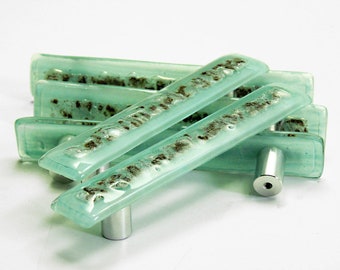 Turquoise Glass Door Handle, Kitchen Cabinet Handles, Cupboard Pulls, Cabinet Handle, Knobs for Dresser, Dresser Handles, Cabinet Hardware
