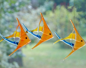 Fish from glass /3 pcs/ Glass decoration, window decorations, hanging, room decorations, artglass, decoration, adornment, windows suncatcher