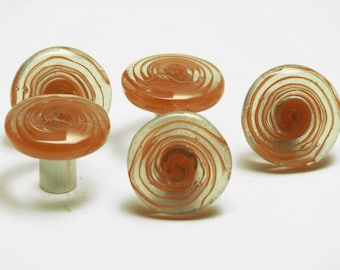 Orange möbelhandtag, möbelhandtag och knoppar, färgglada knoppar för barn, lådhandtag, byråhandtag, köksknoppar