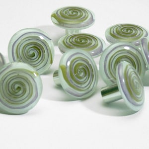 Groene meubelgreep, knoppen, meubelgrepen, glazen knoppen, meubelknoppen, ladegreep, meubeldecoratie, meubelknoppen, glas