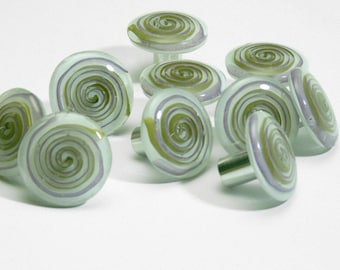 Green Glass Door Handle, Kitchen Cabinet Handles, Cupboard Pulls, Cabinet Handle, Knobs for Dresser, Dresser Handles, Cabinet Hardware