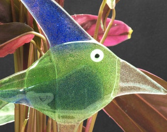 Glass bird, BLUE BIRD, home decoration, glass decoration potted plants, balcony decoration, addition to vase of flowers, in home and garden