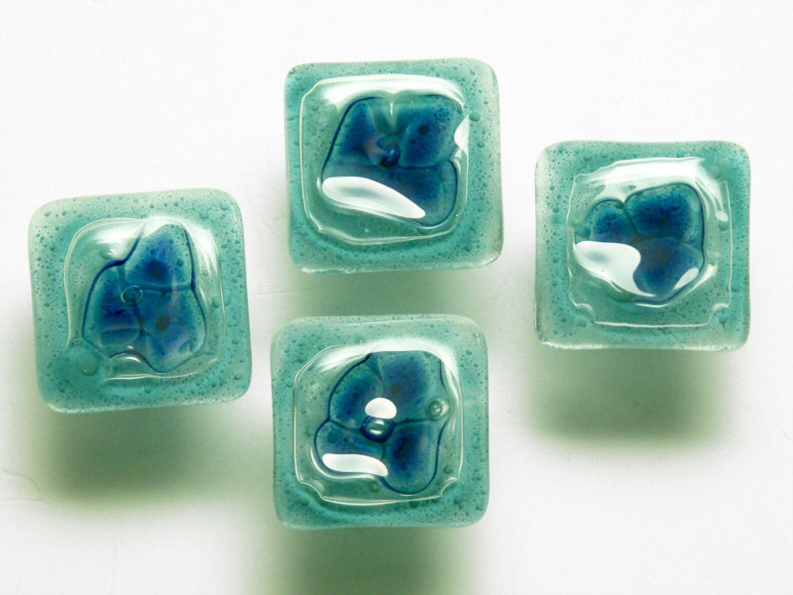 Seafoam Glass Door Handle, Kitchen Handles, Cupboard Pulls